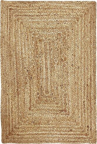 سجادة منطقة kema jute مضفر ، 4 × 6 قدم (48 × 72 بوصة) - سجادة مستطيلة عكسية قابلة للانعكاس ، سجاد عكسي ، سجادة المطبخ الجوت ، سجاد غرفة المعيشة in Kuwait