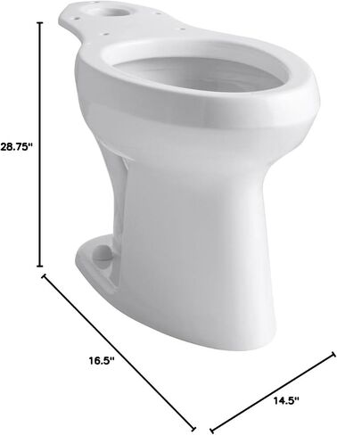 وعاء تواليت كوهلير هاي لاين مع اضاءة ضغط , ابيض , مقاس واحد - K-4304-0 in Kuwait