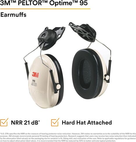 3M PELTOR Optime 95 Earmuffs H6B/V, Behind-the-Head, Beige White in Saudi Arabia