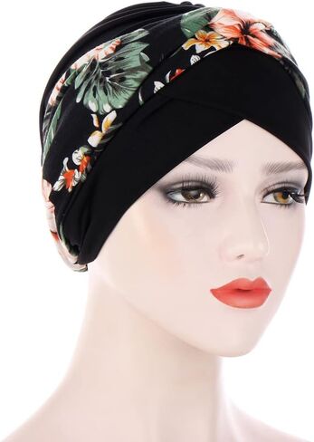 YYAOJHAO Chemo Turban Hats for Women Pre Tied Twist Print Headband Headwrap Cap Cancer Headwear Chemotherapy Hair Cover in Kuwait