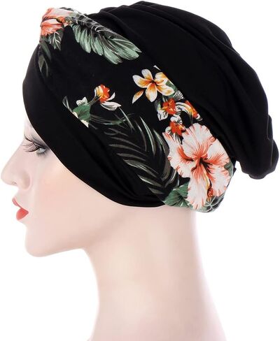 YYAOJHAO Chemo Turban Hats for Women Pre Tied Twist Print Headband Headwrap Cap Cancer Headwear Chemotherapy Hair Cover in Kuwait