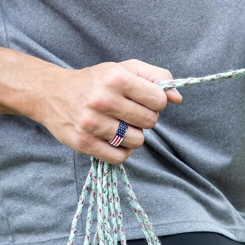 Egnaro Silicone Wedding Rings for Men, Breathable Printed Design Rubber Engagement Bands with Air Flow Grooves 8mm Wide 2mm Thick in Kuwait