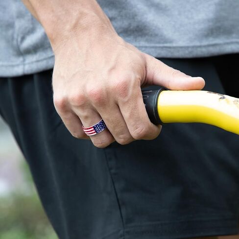 Egnaro Silicone Wedding Rings for Men, Breathable Printed Design Rubber Engagement Bands with Air Flow Grooves 8mm Wide 2mm Thick in Kuwait