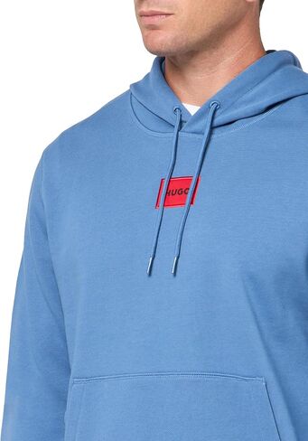 Hugo Men Fit Fit Square Logo Jersey Hooded Shirt in Saudi Arabia