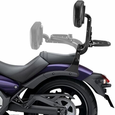 Motorcycle Multi Purpose Driver/Passenger Sissy Bar Backrest Adjustable with Folding Luggage Rack Mount Kit for Kawasaki Vulcan S 650 2015-2016, Vulcan S EN650 2017-2024 Accessories Chrome in Saudi Arabia