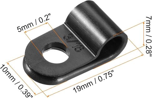 Rebower R-type Cable Clips Wire Management Clamp, [for Keeping Wire Neat ] - Nylon / 0.2-inch/Black / 30 Pcs in Kuwait