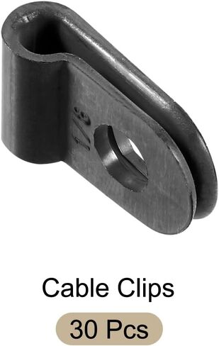Rebower R-type Cable Clips Wire Management Clamp, [for Keeping Wire Neat ] - Nylon / 0.2-inch/Black / 30 Pcs in Kuwait