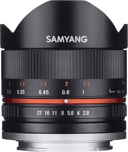 Samyang 8mm F2.8 UMC Fisheye II (Black) Lens for Canon EF-M Mount Compact System Cameras in Kuwait