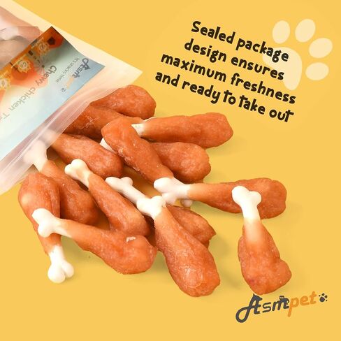 ASMPET Chicken Jerky Dog Treats, Chicken Rings Small Training Chewy Snacks, High Protein All Natural Limited Ingredient Soft Chewy Treats for Small Medium Large Dogs 11 Ounce in Saudi Arabia