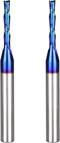 Jiiolioa X2112G لولبية CNC راوتر بت 1/8 بوصة قطر قطع 1/4 بوصة عرقوب مع مطحنة نهاية كربيد صلبة للقطع الخشبي in Saudi Arabia