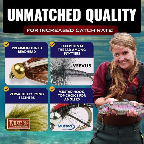 RoxStar Fly Fishing Shop | Proudly Hand Tied in The USA | Western Trout Fly Assortment | Top 24 Producing Trout Flies for The West | Gift Box Included | (24 Pack) in Saudi Arabia