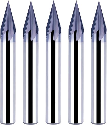 SpeTool Carbide Chamfer End Mill V Groove Router Bit 60 Degree, 4 Flutes 1/4 inch Shank for CNC Carving and Chamfering in Saudi Arabia