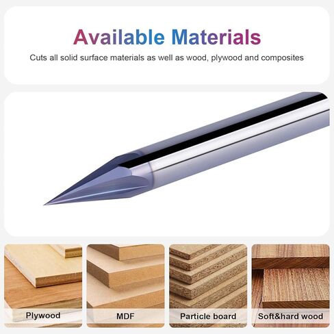 SpeTool Carbide Chamfer End Mill V Groove Router Bit 60 Degree, 4 Flutes 1/4 inch Shank for CNC Carving and Chamfering in Saudi Arabia