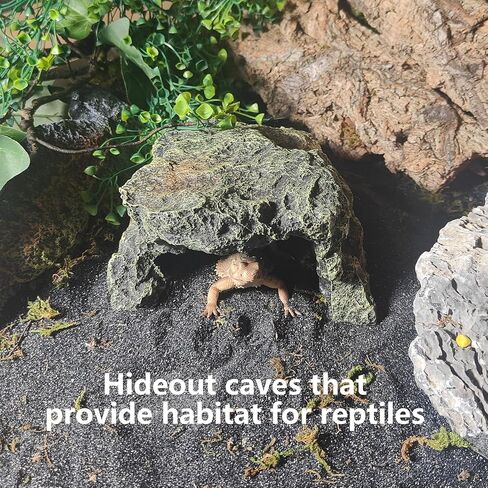 Reptile Rock Hideout Lizard Hide Cave Box Turtle Habitat Accessories for Spider Gecko Chameleon Bearded Dragon Snake in Saudi Arabia