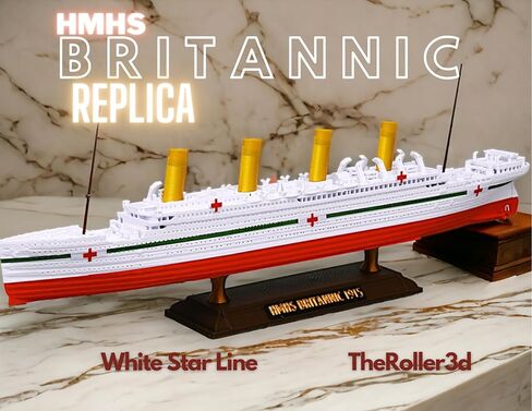 TheRoller3d HMHS BRITANNIC Model - Highly Detailed Replica Historically Accurate No Assembly Required - 1 Foot in Length (Model) in Kuwait
