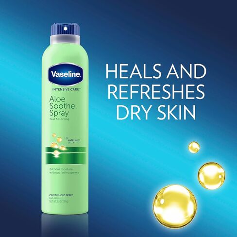 Vaseline Intensive Care Spray Moisturizer For Dry Skin Cocoa Radiant Made With 100% Pure Cocoa Butter 6.5oz (Pack of 6) in Kuwait