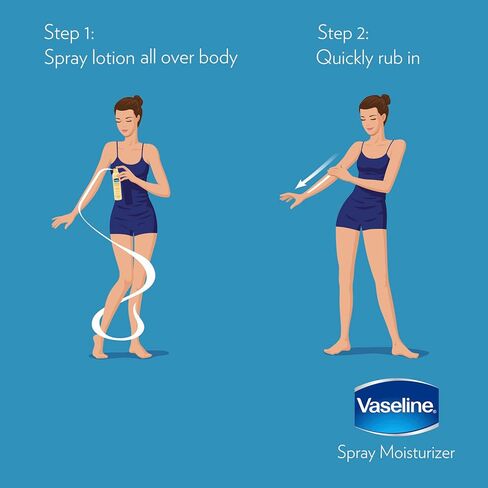 Vaseline Intensive Care Spray Moisturizer For Dry Skin Cocoa Radiant Made With 100% Pure Cocoa Butter 6.5oz (Pack of 6) in Kuwait