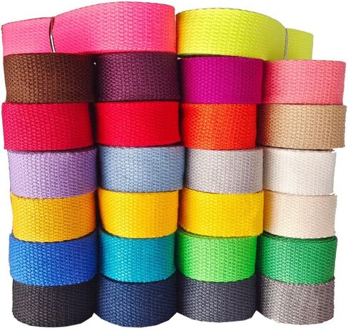 Yo Yo Cotton Webbing 1 Inch 10 Yards Mediumweight Polyester Cotton Webbing Strap for Cloth Tote Bags Leash Straps Crafts Outdoor Accessories (1 Inch --10 Yards, 050143 Black) in Kuwait