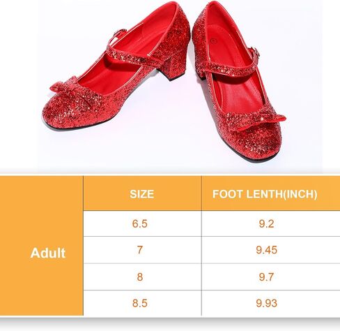Red Shoes Red Dress Shoes for Women Glitter Heels Girls' Costume Footwear Princess Shoes for Yellow Brick Road with Socks in Saudi Arabia