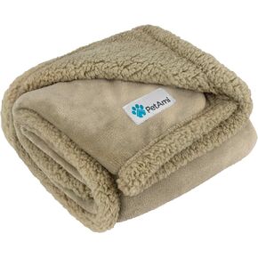 PetAmi Waterproof Dog Blanket for Small Medium Dog, Pet Puppy Blanket Couch Cover Protection, Sherpa Fleece Cat Blanket Washable Throw Couch Sofa Bed Furniture Protector Reversible Soft 29x40 Black