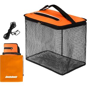 QualyQualy Floating Fish Basket, Fish Basket for Caught Fish, Fishing Holder Minnow Bucket Portable Collapsible Mesh Fishing Bait Storage Cage in Kuwait