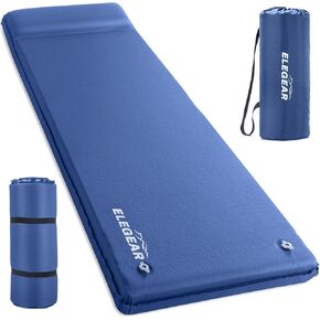 Elegear Self Inflating Sleeping Pad, 3.1" Ultra-Thick Memory Foam Camping Pad with Pillow Fast Inflating in 20s Insulated Camping Mattress Pad 4-Season Camp Sleeping Mat for Camping/Travel/Car/Tent in Kuwait