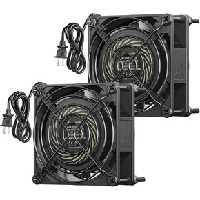 DEWENWILS 2 Pack 120V AC Fan, Waterproof Exhaust Fan 120mm, 18W 2850RPM 90CFM, DIY Cooling Fan for Refrigerator, Computer Case, Compressor Engine, Generator, UL Listed in Kuwait