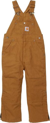 Carhartt boys Bib Overalls (Lined and Unlined),Carhartt Brown, 16 in Saudi Arabia