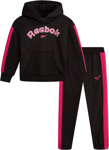 Reebok Toddler Girls 2-Piece Jogger Set - Fleece Hoodie & Sweatpants | Cozy Warmth Without Extra Weight, Stretch Waistband for All-Day Active Play, Handy Kangaroo Pocket for Everyday Layering in Saudi Arabia