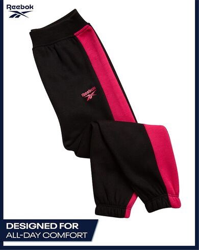 Reebok Toddler Girls 2-Piece Jogger Set - Fleece Hoodie & Sweatpants | Cozy Warmth Without Extra Weight, Stretch Waistband for All-Day Active Play, Handy Kangaroo Pocket for Everyday Layering in Saudi Arabia