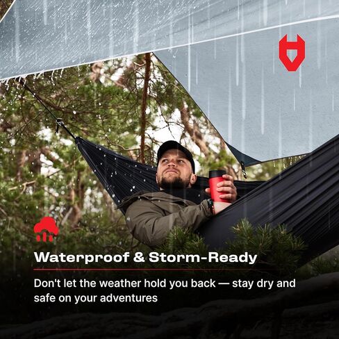 Rain Fly 10x10 Lightweight Survival Camping Tarp; 100% Waterproof; Makes a Great Backpacking Tarp or Hammock Shelter; Comes in Multiple Colors, Survival Bracelet Included; Grey in Kuwait