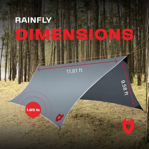 Rain Fly 10x10 Lightweight Survival Camping Tarp; 100% Waterproof; Makes a Great Backpacking Tarp or Hammock Shelter; Comes in Multiple Colors, Survival Bracelet Included; Grey in Kuwait