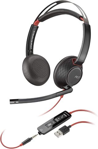 Plantronics - Blackwire C5220 - Wired, Dual-Ear (Stereo) Headset with Boom Mic - USB-A, 3.5 mm to connect to your PC, Mac, Tablet and/or Cell Phone in Saudi Arabia