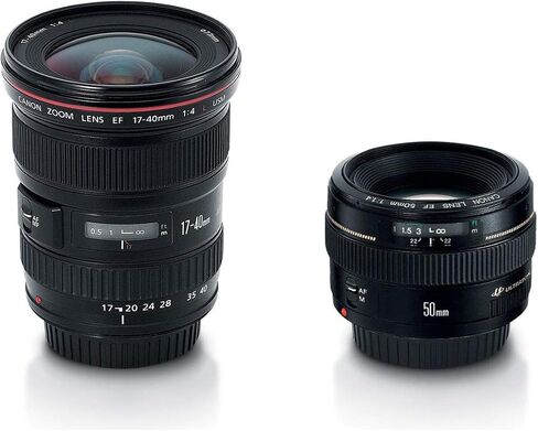 طقم عدستين من كانون بعدسات 50 ملم f/1.4 و17-40 ملم f/4L in Kuwait