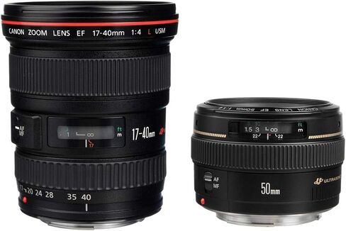 طقم عدستين من كانون بعدسات 50 ملم f/1.4 و17-40 ملم f/4L in Kuwait