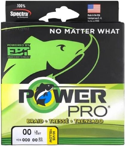 خيط صيد السمك Power Pro 21102000500Y، 200 رطل/500 ياردة، أصفر in Kuwait