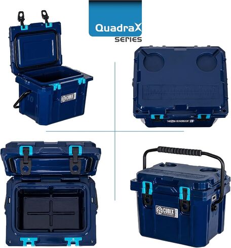 Cubix Outdoors QuadraX 10 Quart Rotomolded مبرد صلب محمول للتخييم وصيد الأسماك والشاطئ | صندوق ثلج معزول للخدمة الشاقة | الاحتفاظ بالبرد 5 أيام in Saudi Arabia