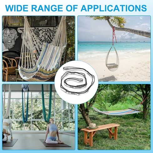 YOBEYI 2pcs Nylon Daisy Chain 6 Loop Adjustable Multipurpose Strap Rope 25kN Strong Climbing Straps 43 Inches for Yoga Swing Yoga Hammock Trapeze Ceiling Anchors Daisy Chains in Kuwait