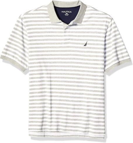 Nautica Men's Classic Fit 100% Cotton Soft Short Sleeve Stripe Polo Shirt in Saudi Arabia