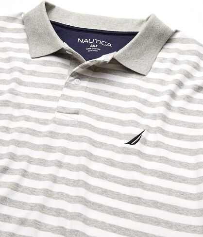 Nautica Men's Classic Fit 100% Cotton Soft Short Sleeve Stripe Polo Shirt in Saudi Arabia