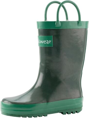 OAKI Kids Rubber Rain Boots with Easy-On Handles, Navy Blue, 10T US Toddler in Saudi Arabia