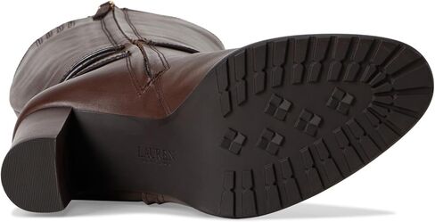 حذاء Lauren Ralph Lauren النسائي طويل الرقبة بتصميم مانشستر، بني، 8.5 in Kuwait