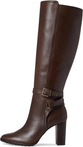 حذاء Lauren Ralph Lauren النسائي طويل الرقبة بتصميم مانشستر، بني، 8.5 in Kuwait