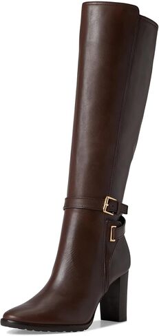 حذاء Lauren Ralph Lauren النسائي طويل الرقبة بتصميم مانشستر، بني، 8.5 in Kuwait