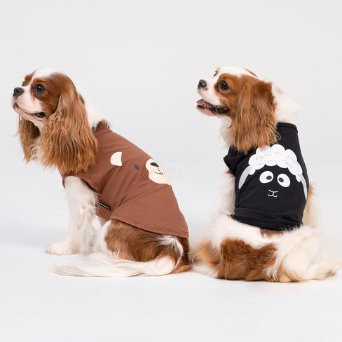 Fitwarm 3 Pack Hippo Sheep Koala Dog Shirt, Summer Clothes for Small Dogs Boy Girls, Funny Pet Outfit, Black, White, Gray, Blue, Medium in Saudi Arabia