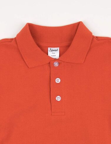 Leveret Kids & Toddler Boys Girls Long Sleeve 100% Cotton Polo Shirt Orange (Size 6 Years) in Saudi Arabia