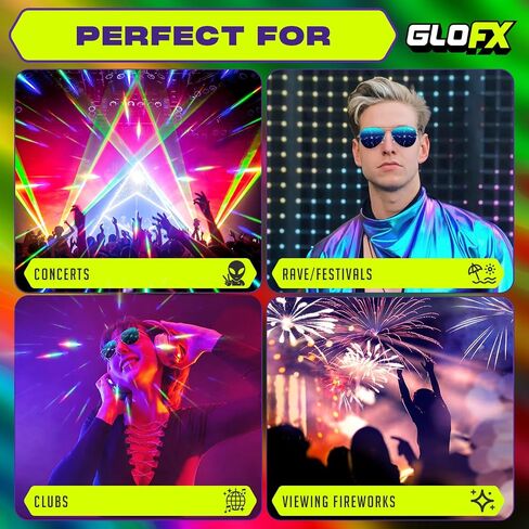 نظارات معدنية بنمط الطيار الطيار من GloFX - مرآة زرقاء - شبكة ثلاثية الأبعاد للالعاب النارية in Saudi Arabia