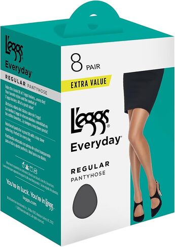 L'eggs womens L'eggs Everyday Women's Nylon Regular - Multiple Packs Available Pantyhose, Sun Tan 4-pack, Queen US in Saudi Arabia