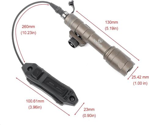 M300C Tactical Light, 400 Lumens Tactical Flashlight Weapon Light with Dual Pressure Switch for Constant/Momentary Modes, Fit for 20mm Picatinny Rail in Kuwait