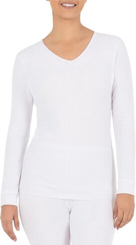 Fruit of the Loom Women's Micro Waffle Thermal V-Neck in Saudi Arabia